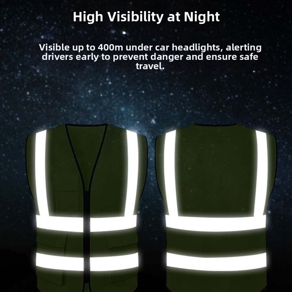 Running Gear Outdoor - Rompi Reflektif Visibilitas Tinggi Peringatan Satu