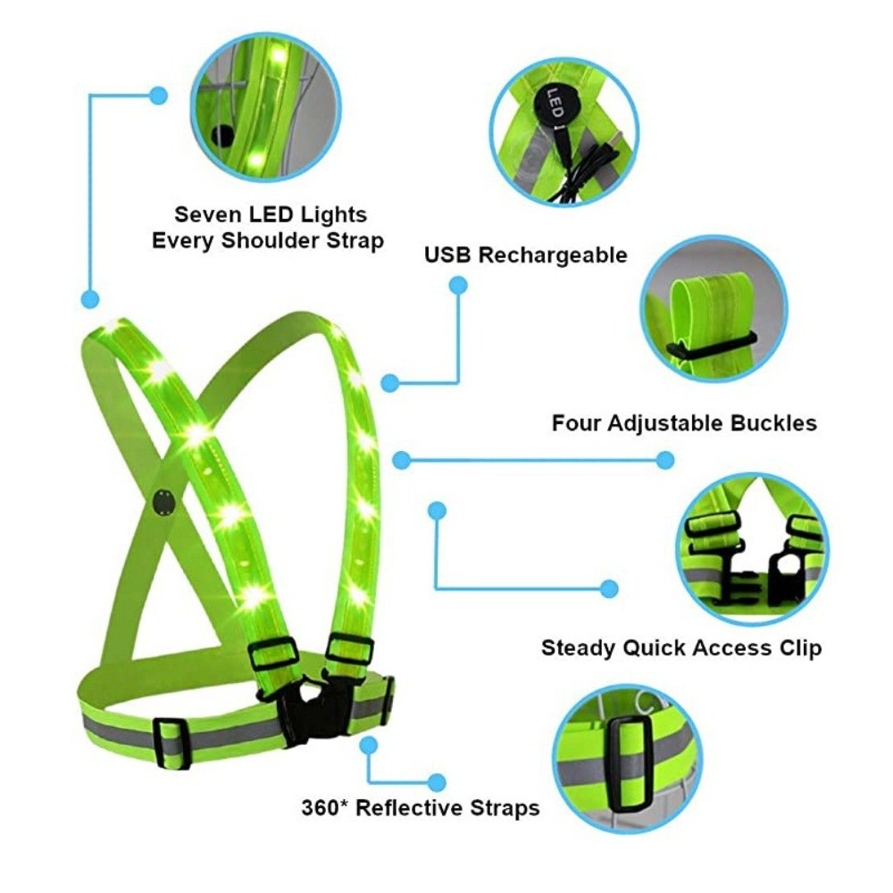 Rompi Keselamatan LED Polieste - New Gear Running ulasan dan harga